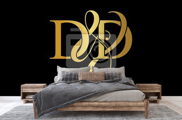 Naklejka D & D / DD logo initial vector mark. Initial letter D & D DD na  wymiar • podstawy wiedzy, streszczenie, alfabet •