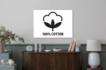 100 Cotton Web Black Icon Design Natural Fiber Sign Vector