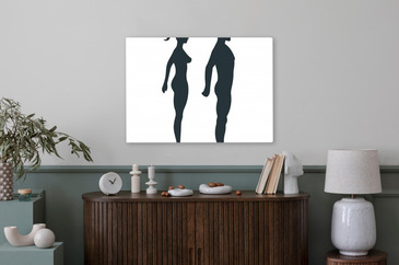 Obraz Female and male anatomy human character, woman man people dummy na  wymiar • anatomia, ciało, front •
