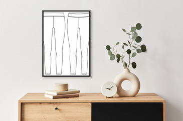 Girls Capri Length Legging fashion flat sketch template. Women