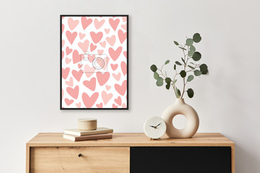 Pink seamless pattern Funny hearts Repeat pink background for