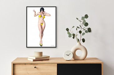 Tall Sexy Woman Minimalist Futuristic Lingerie Metal Bra Panties
