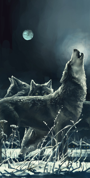 Heulen des wolfes in der nacht