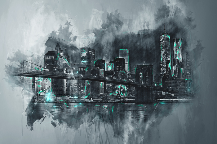 Lichter der wolkenkratzer in new york city