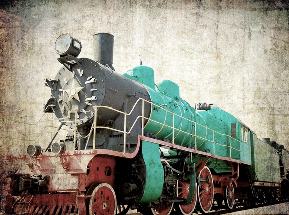 Traditionelle lokomotive wie gemalt