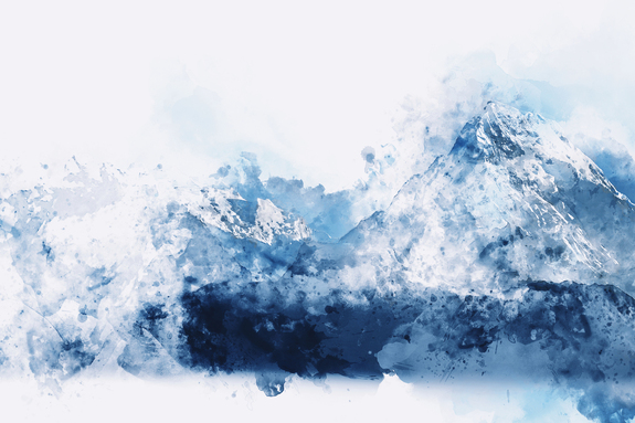 Blaue aquarell-berge