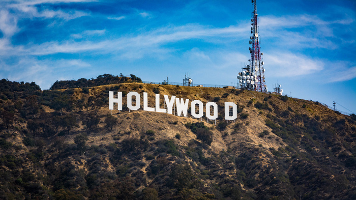 Landschaft mit hollywood-aufschrift