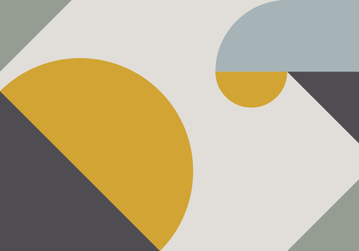 Geometrische komposition mit gelbem akzent