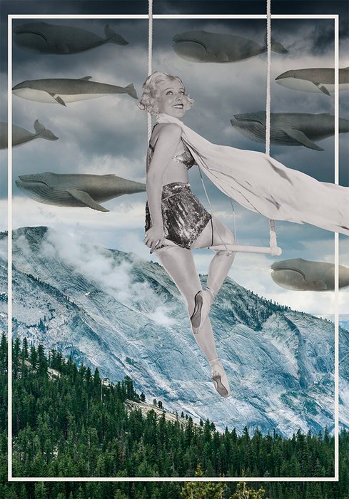 Frau auf einer schaukel