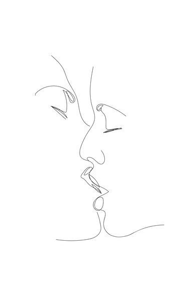 Kuss zweier verliebter