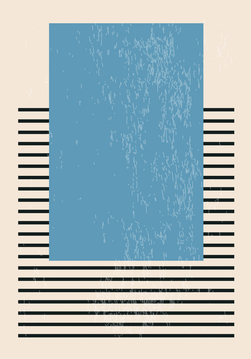 Blaues rechteck auf linien 