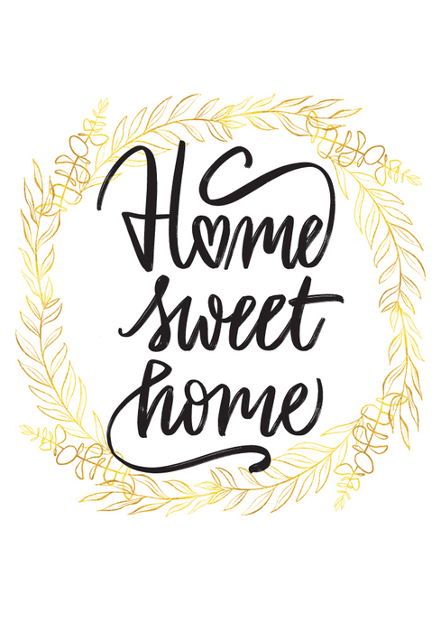 Aufschrift umgeben von goldenen Blättern