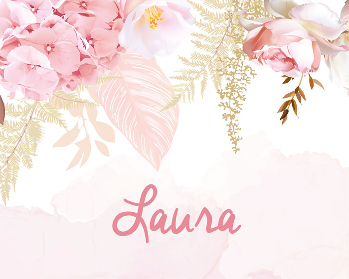 Name und blumenmotiv