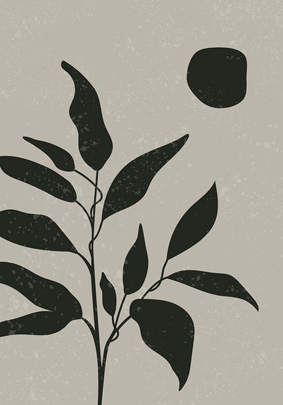 Pflanze in schwarz und grau