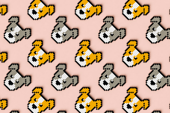 Pixelated dogs