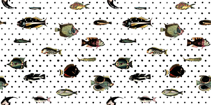 Fisch auf einem hintergrund von punkten