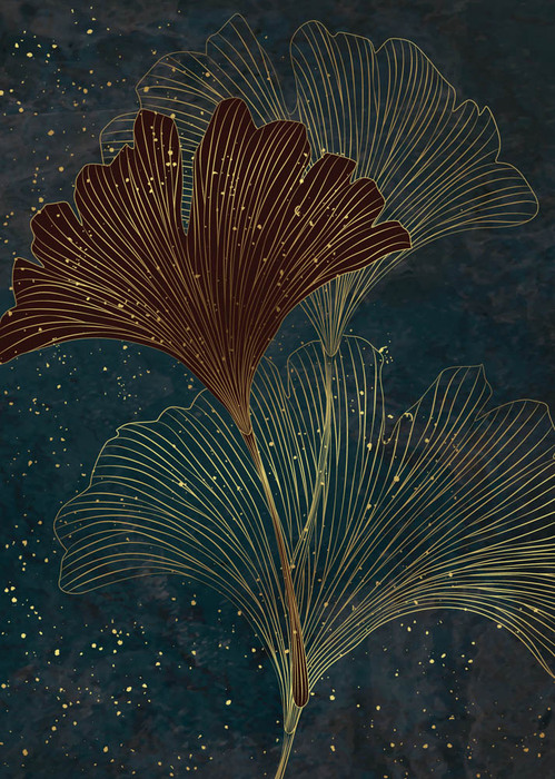 Elegante Blätter auf dunklem Hintergrund