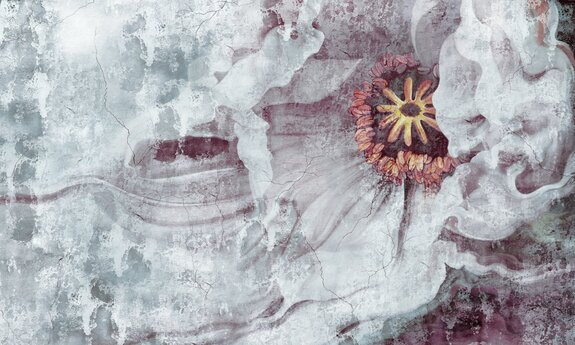 Eine große blume auf einem strukturierten hintergrund