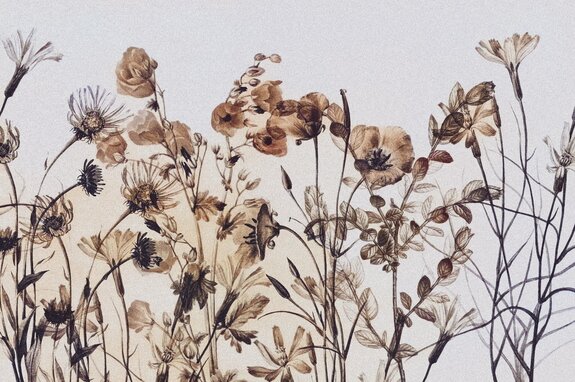 Wildblumen botanisches muster mit zarter textur