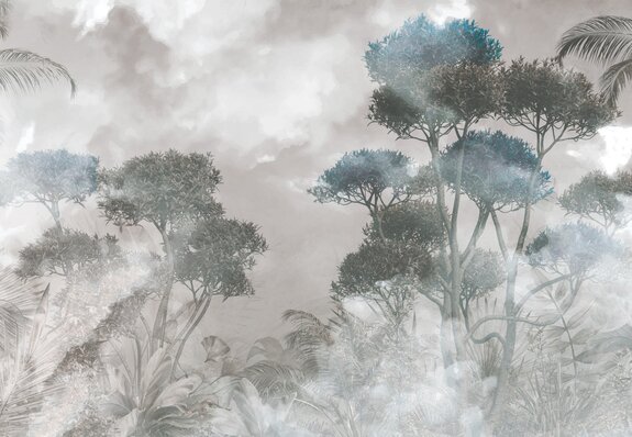 Tropische waldlandschaft im nebel