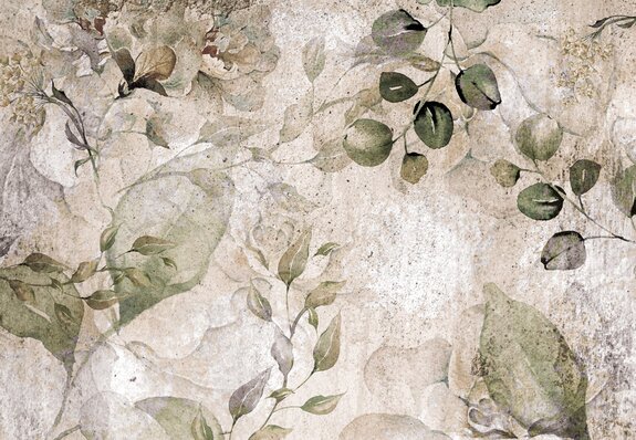 Eukalyptuszweige und blumen vintage-muster