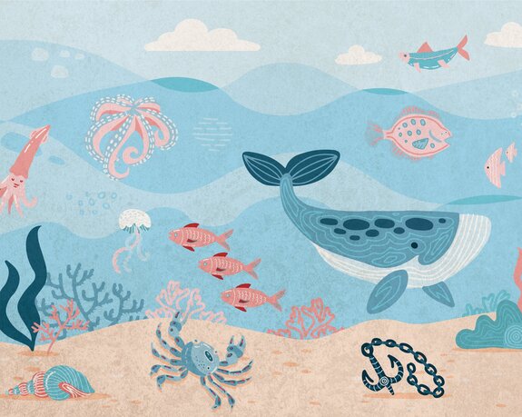 Tiere in der unterwasserwelt muster für kinder