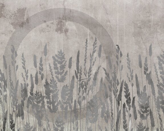 Wildblumen mit betonhintergrund im modernen stil