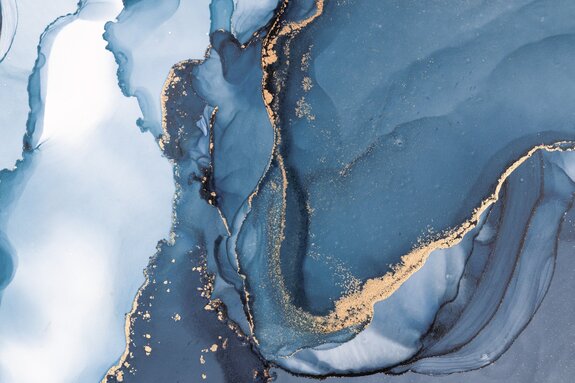 Blauer marmor mit gold