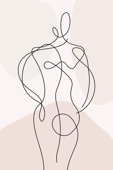 Minimalistische weibliche silhouette im line-art-stil