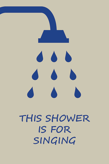 Moderne illustration mit dusche und schriftzug