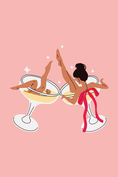 Frauen und martini gläser