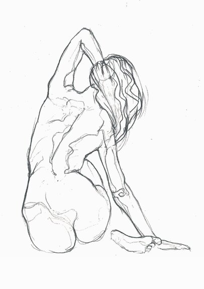 Skizze eines weiblichen aktes