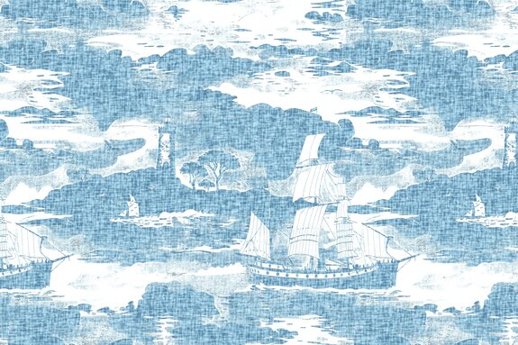 Moderner landschaft mit silhouetten von leuchttürmen und segelbooten