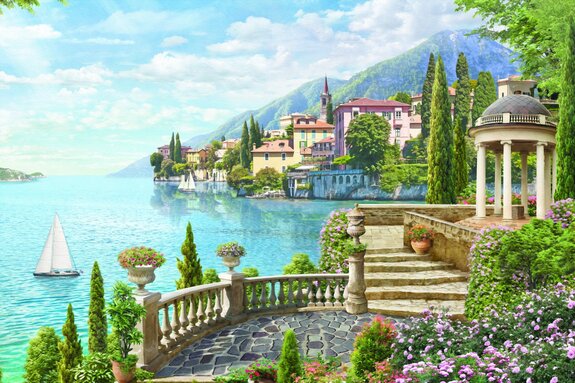 Malerische landschaft mit bergblick