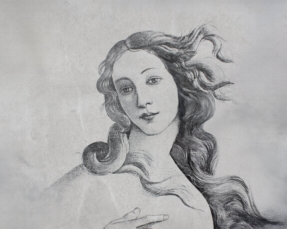 Porträt der venus im vintage-stil