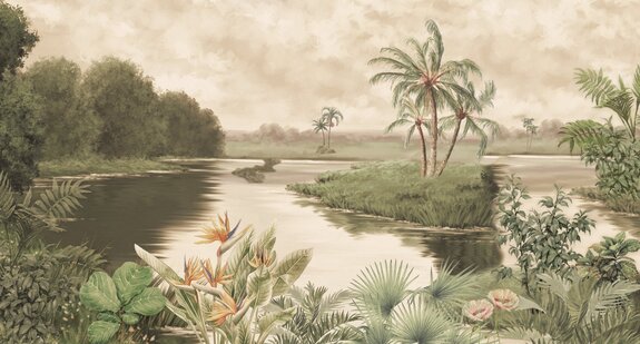 Fluss in den tropen, exotische pflanzen, natur