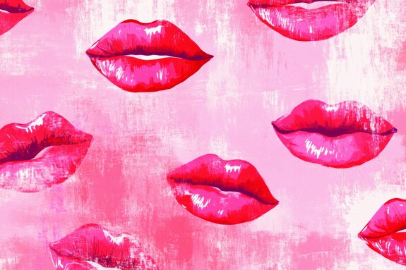 Saftige rote lippen
