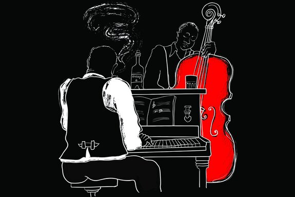 Männer, die klavier und cello spielen