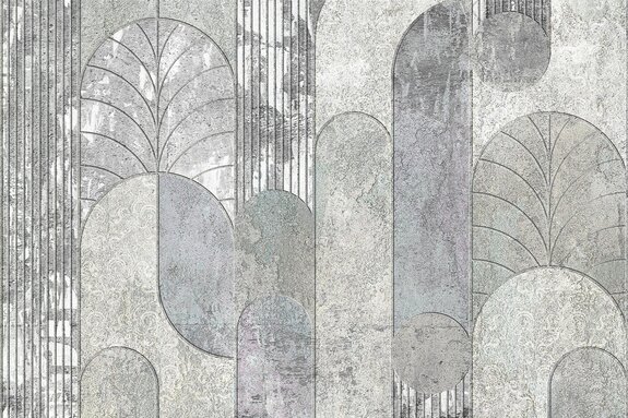 Geometrische bögen an einer betonwand