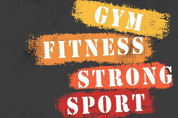 Sportliche beschriftungen für das fitnessstudio