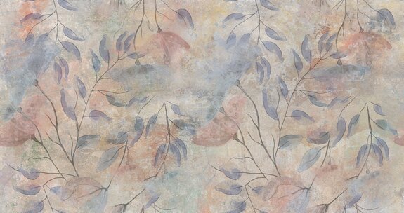 Botanisches muster mit mohnblumen und blättern