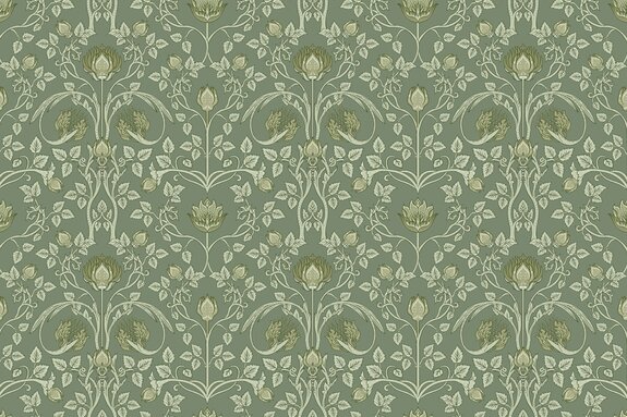 Reich verzierter muster mit blättern und blumen