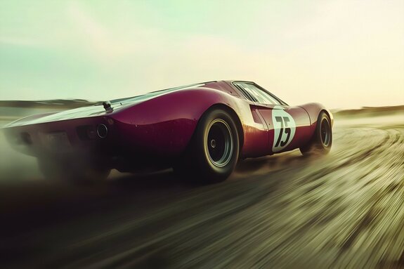 Rotes auto im retro-stil