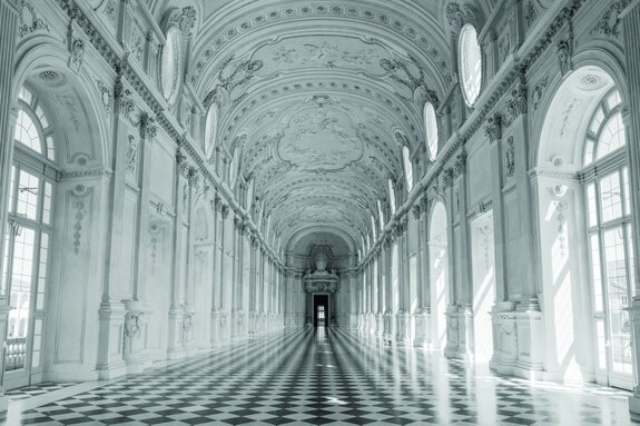 Innenraum eines architektonischen palastes