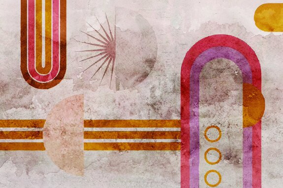 Geometrische bögen an einer betonwand