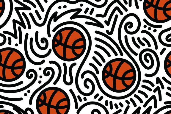 Zeichnung mit einem basketball