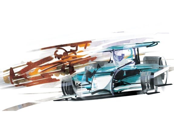 Bemalte formel-1-rennwagen