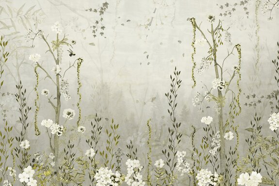 Wilde vegetation mit blühenden blumen