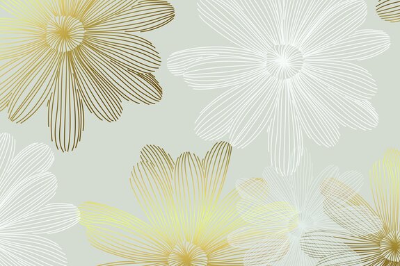 Weißer und goldener skizze von gänseblümchen