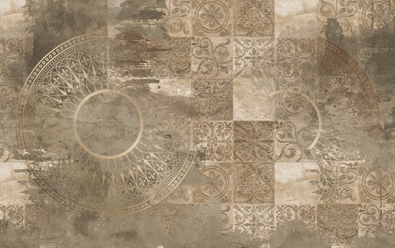 Elegantes ornamentmuster auf betonhintergrund im vintage-stil